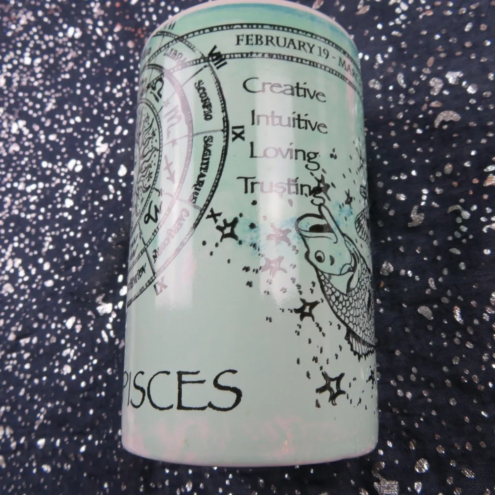Fisher Home Products PISCES ZODIAC stoneware tall coffee mug - Picture 3 of 3